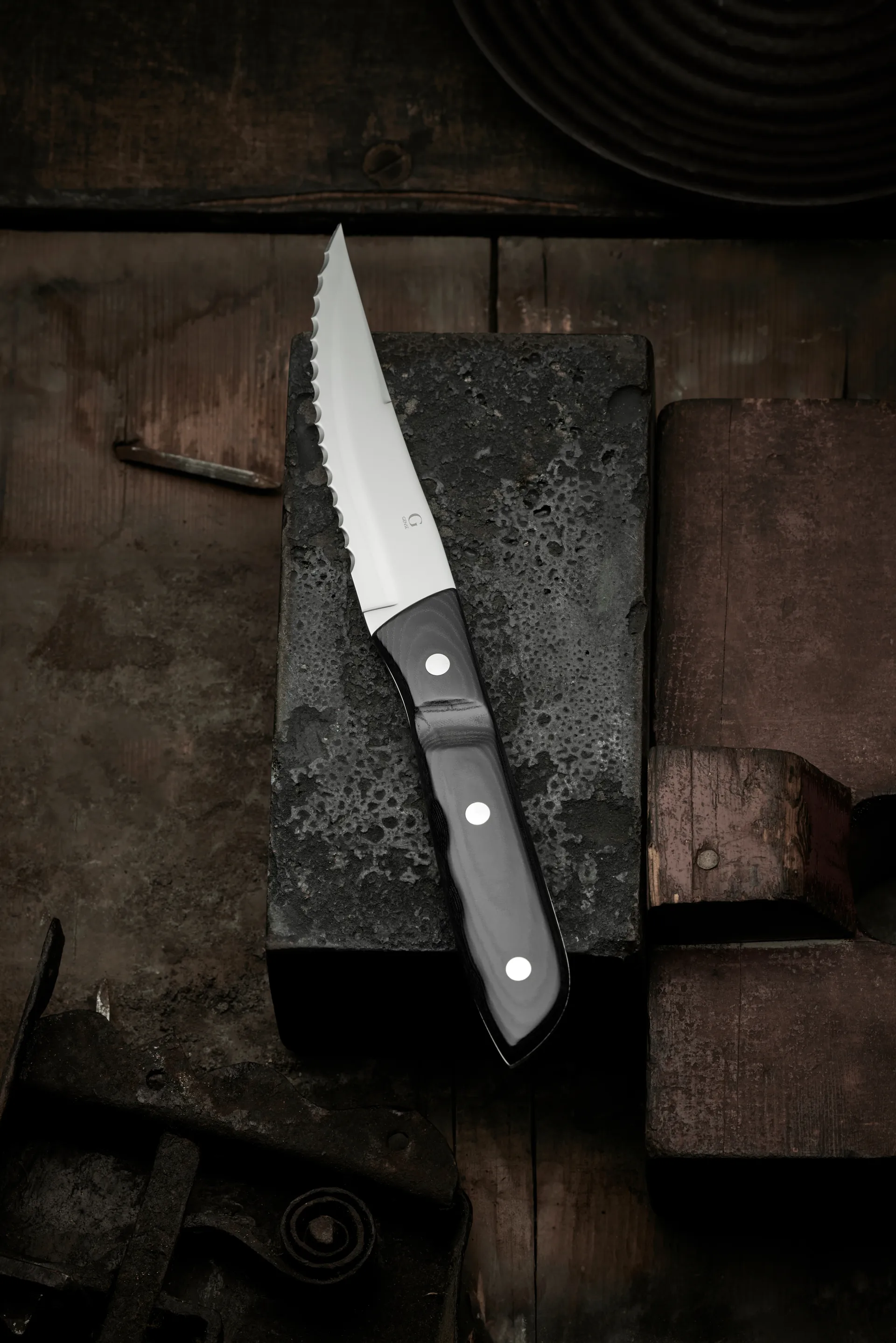 Old Farmer steakkniv XL, Micarta Gense