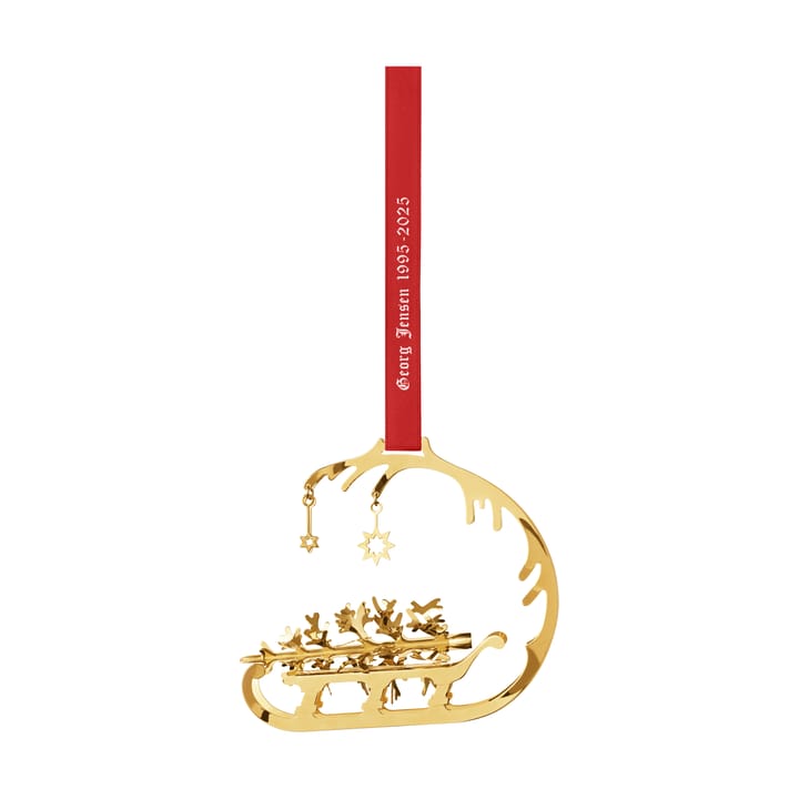 1995/2025 års julmobil släde med julgran - Guldpläterad mässing - Georg Jensen