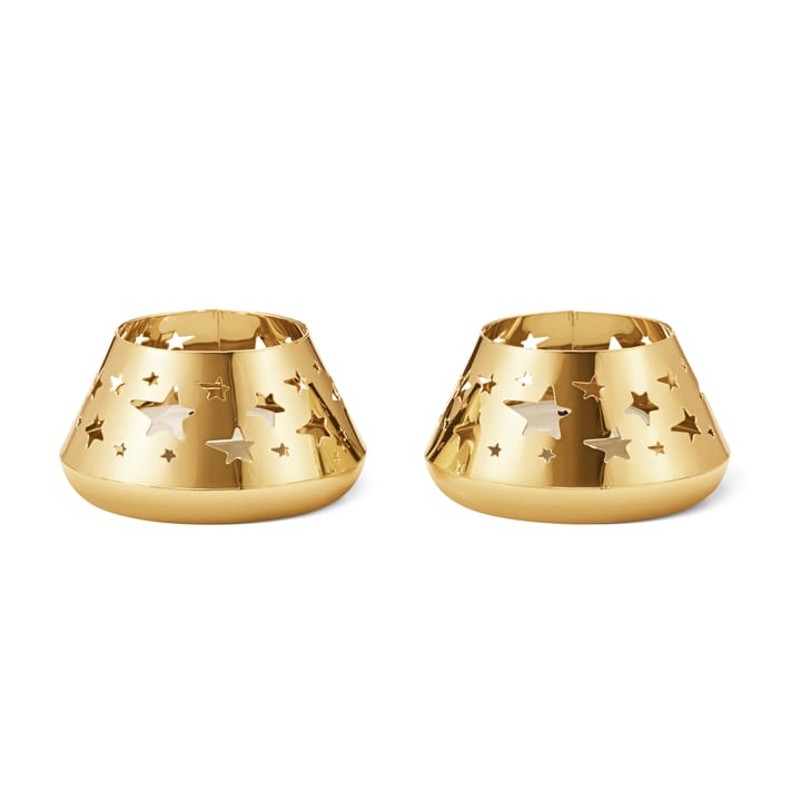 2021 Star ljuslykta 2-pack, Guldpläterat Georg Jensen