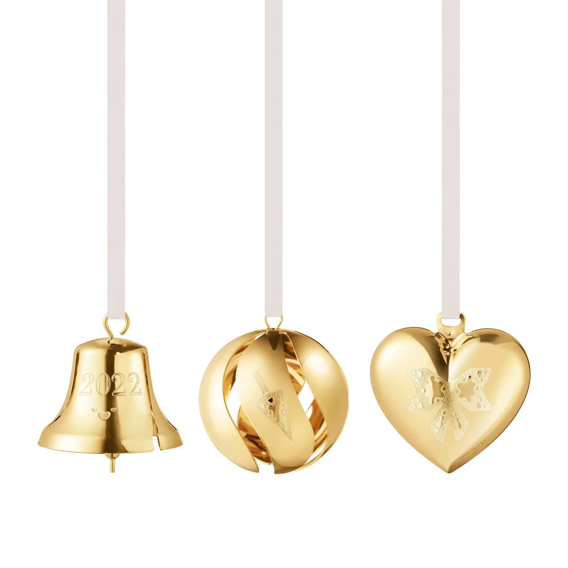 2022 årets gåvoset 3 delar, guldpläterat Georg Jensen