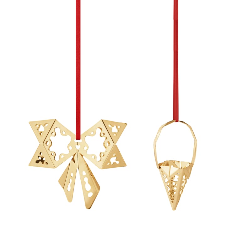 2022 Bow & Cone julhänge 2 delar, guldpläterat Georg Jensen