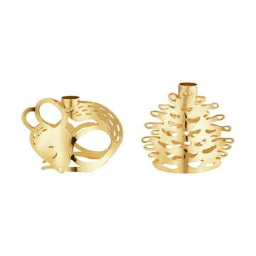 2023 års ljusstake 2 delar - Guldpläterat - Georg Jensen