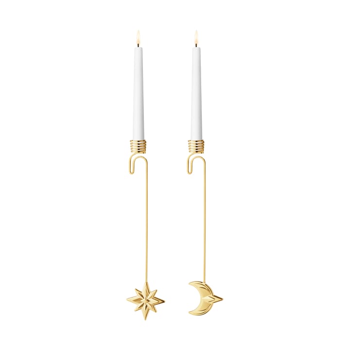 2024 års ljusstake måne och stjärna, Guldpläterat Georg Jensen