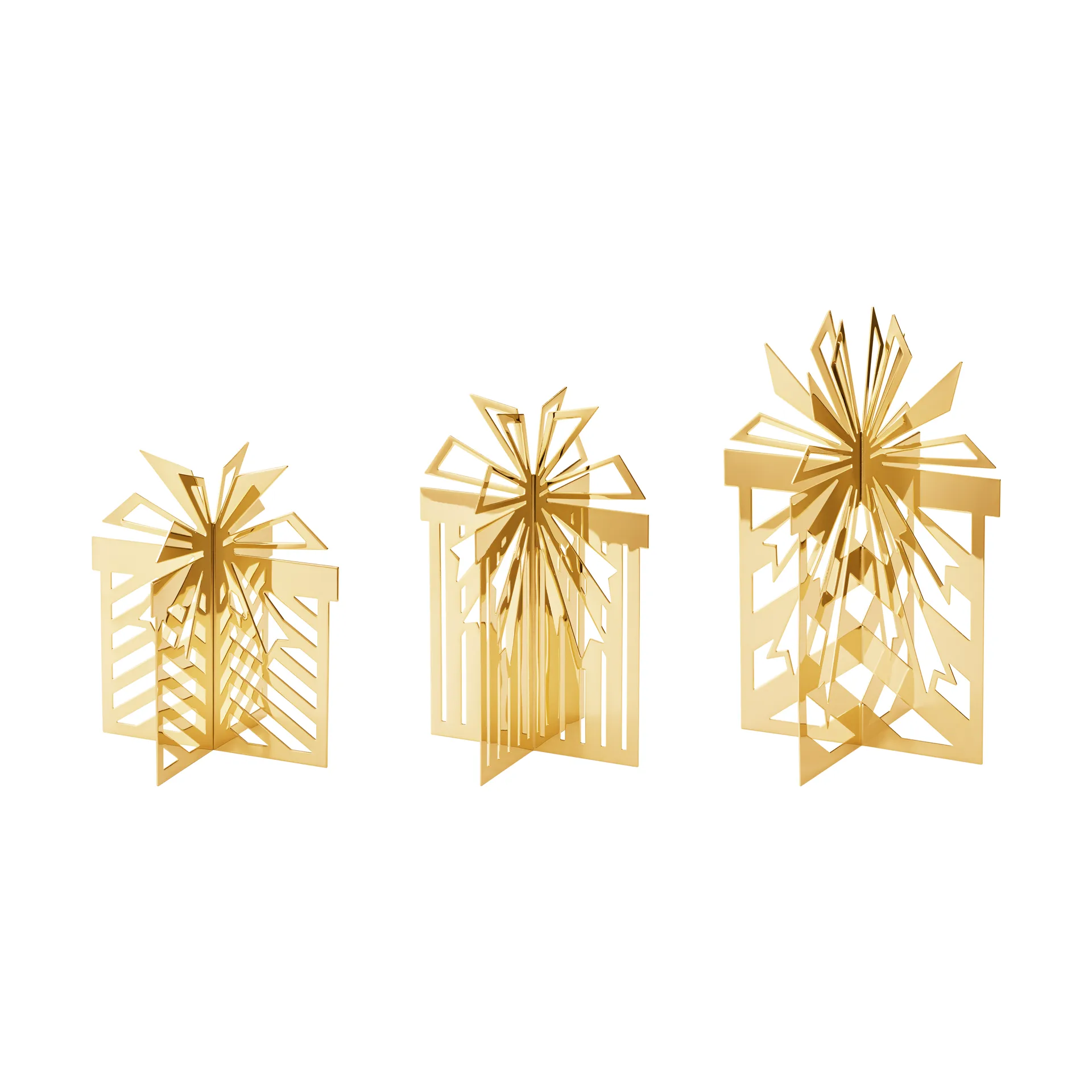 2025 års julprydnad för bordet, julklapp 3 delar, Guldpläterat rostfritt stål Georg Jensen