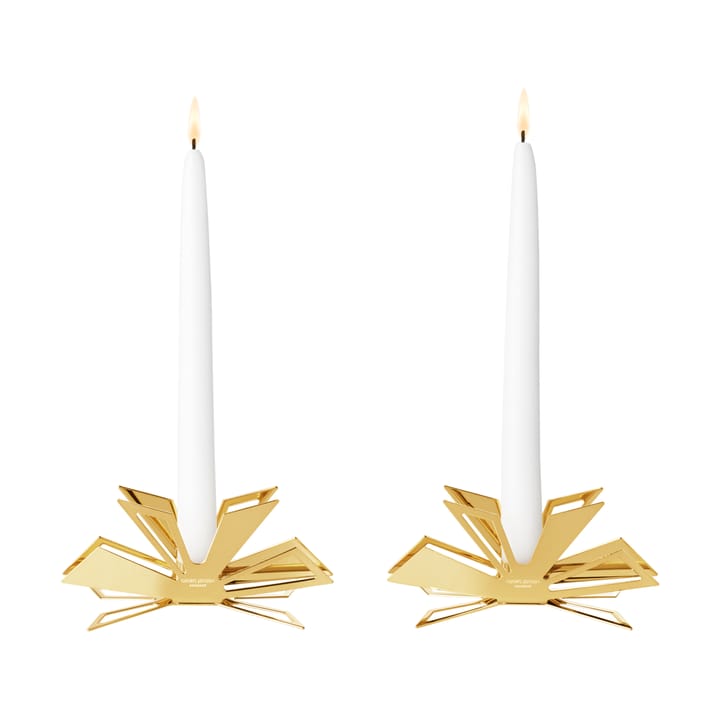 2025 års ljusstake 2-pack - Guldpläterad zinklegering - Georg Jensen