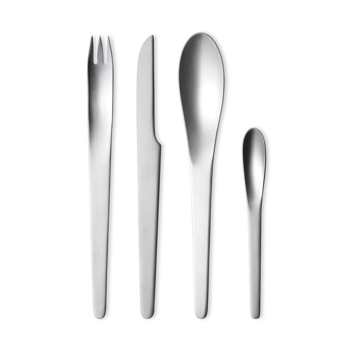 Georg Jensen Arne Jacobsen bestickset 4 delar | Skandinavisk Design | Bestickset | Silverfärgad