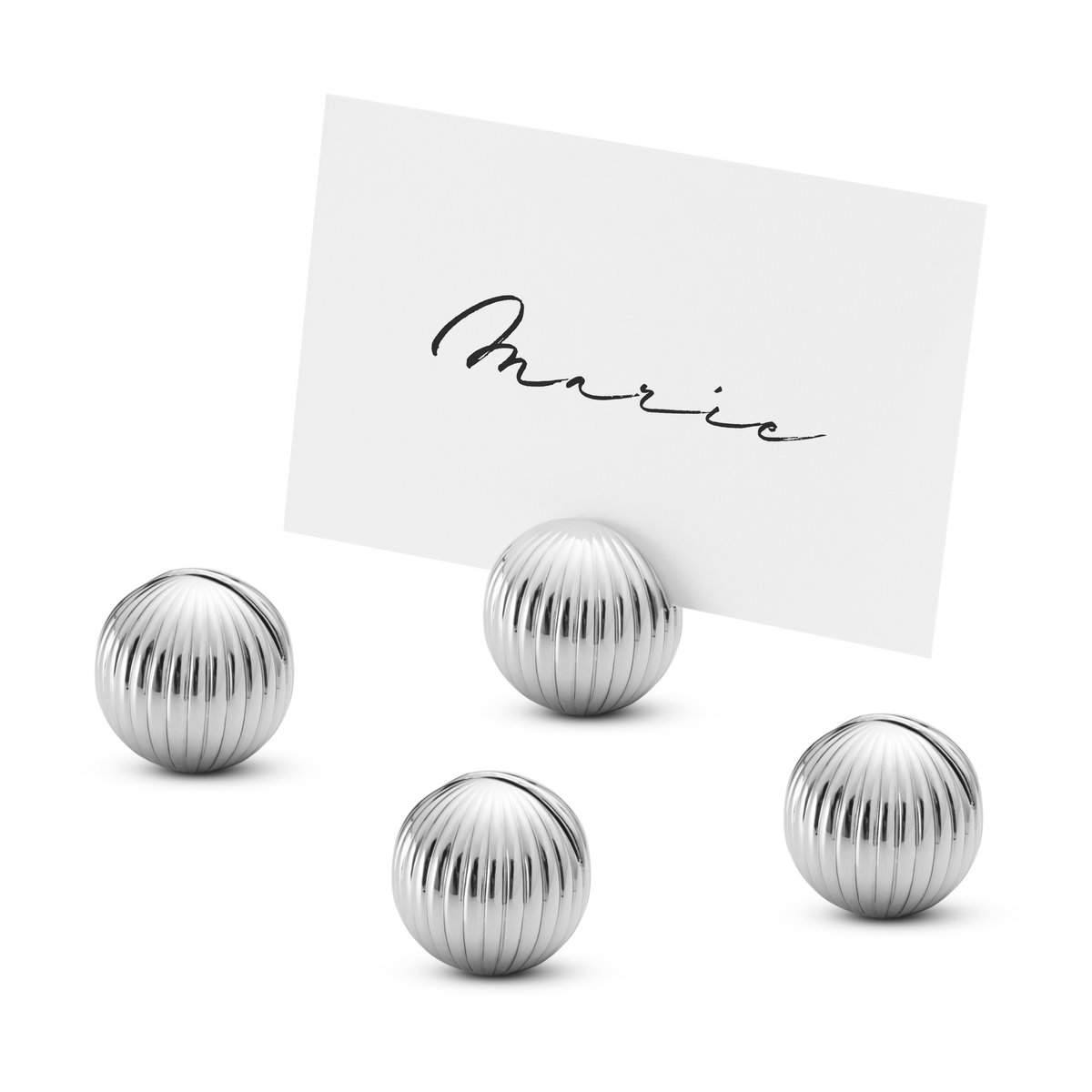 Georg Jensen Bernadotte hållare för placeringskort 4-pack Krompläterad