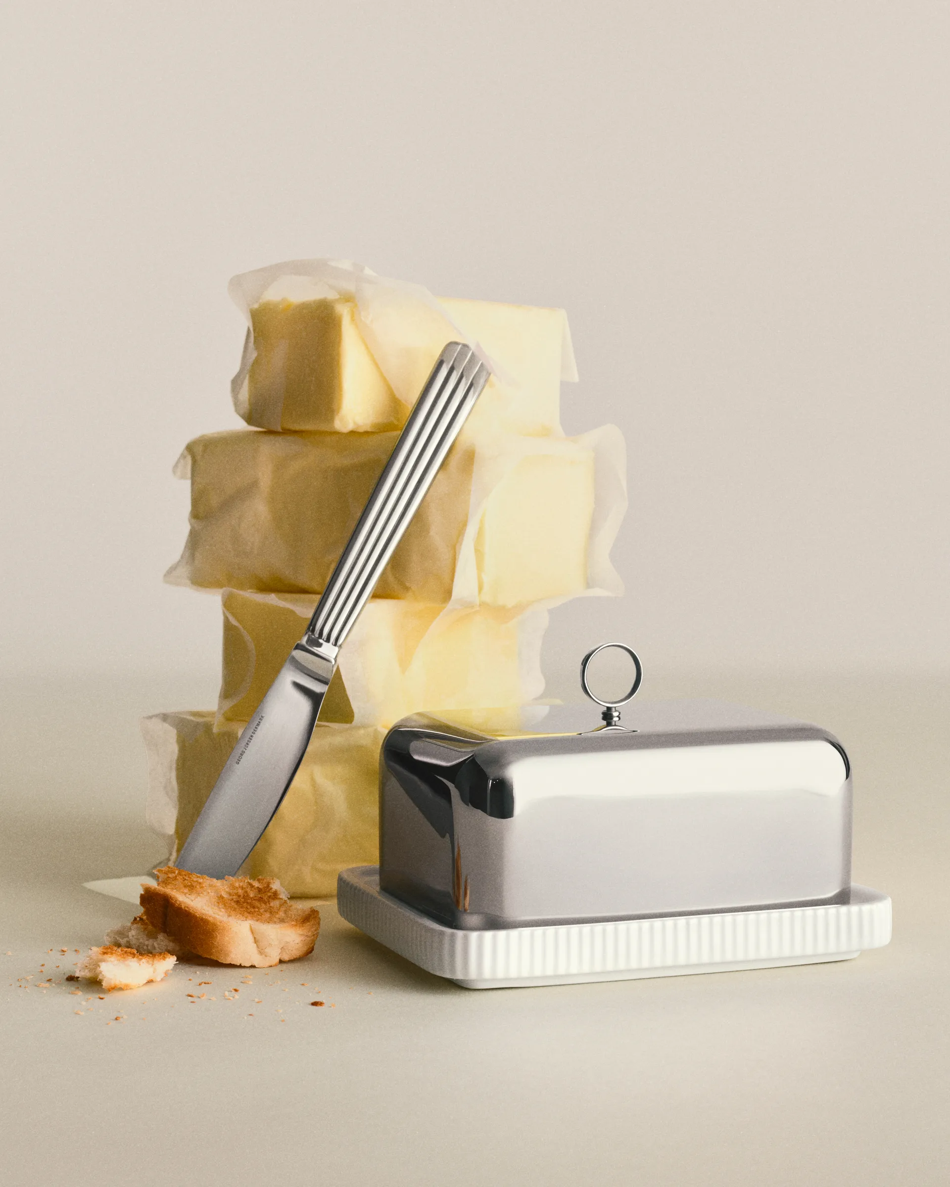 Bernadotte smörask 11,2x14,7 cm, Rostfritt stål Georg Jensen