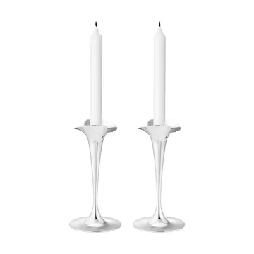 Bloom ljusstakar för kronljus - Rostfritt stål, små, 2-pack - Georg Jensen