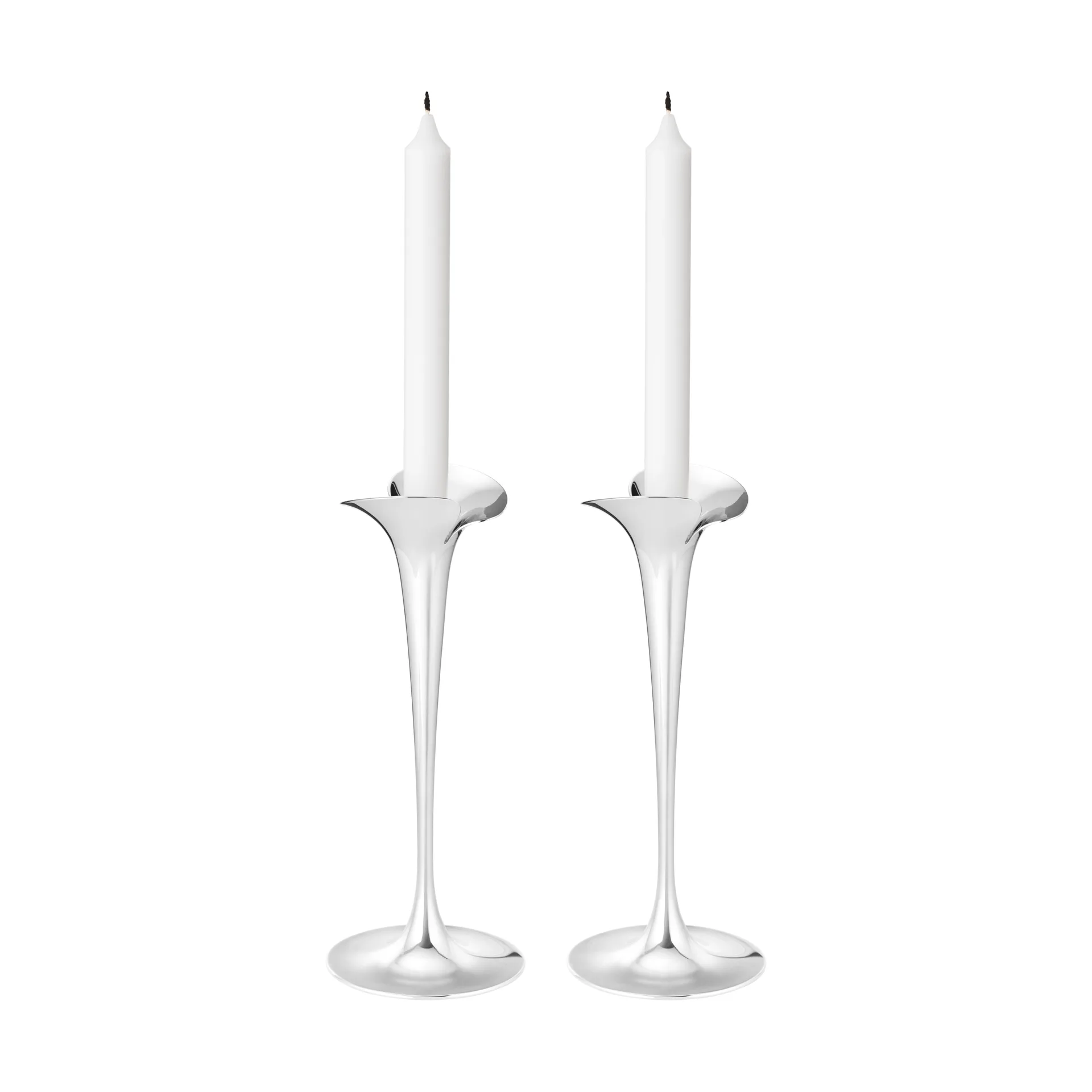 Bloom ljusstakar för kronljus, Rostfritt stål, stora, 2-pack Georg Jensen