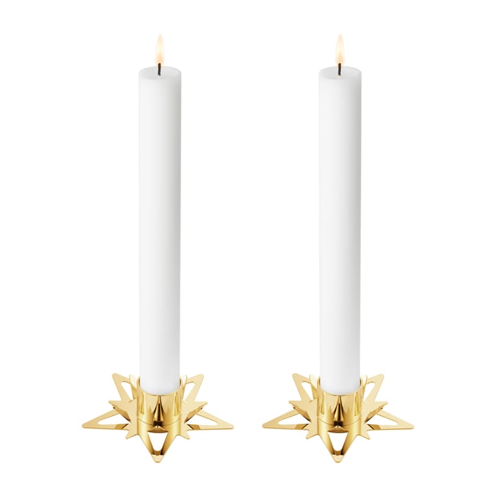 Classic christmas star ljusstake Ø9 cm 2-pack - Guld - Georg Jensen