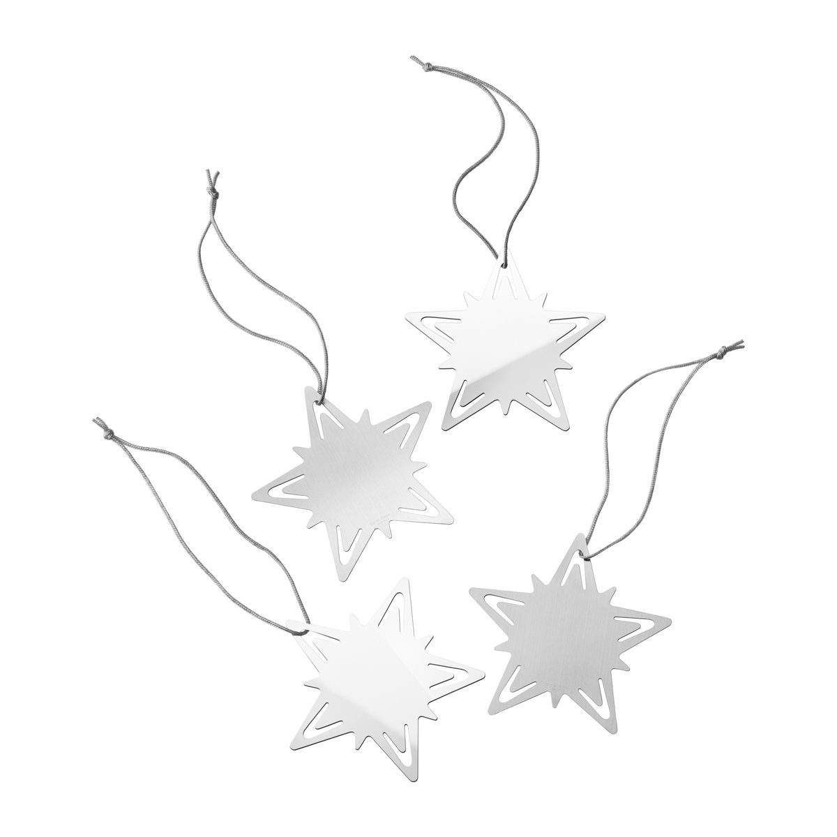 Georg Jensen Classic christmas star presentdekoration 4-pack Silver