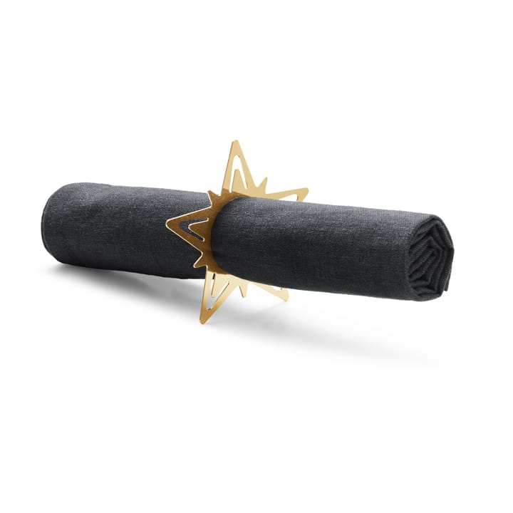 Classic christmas star servettring Ø9 cm 2-pack, Guld Georg Jensen