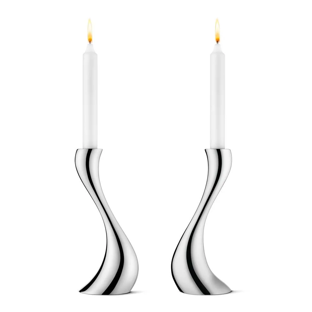 Georg Jensen Cobra ljusstake 2-pack medium, 20 cm