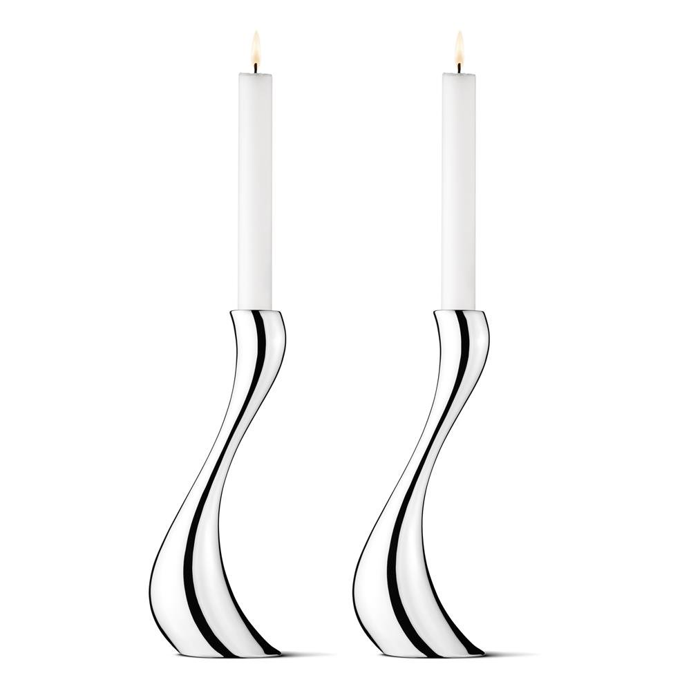 Georg Jensen Cobra ljusstake 2-pack stor, 24 cm | Skandinavisk Design | Ljusstakar | Grå