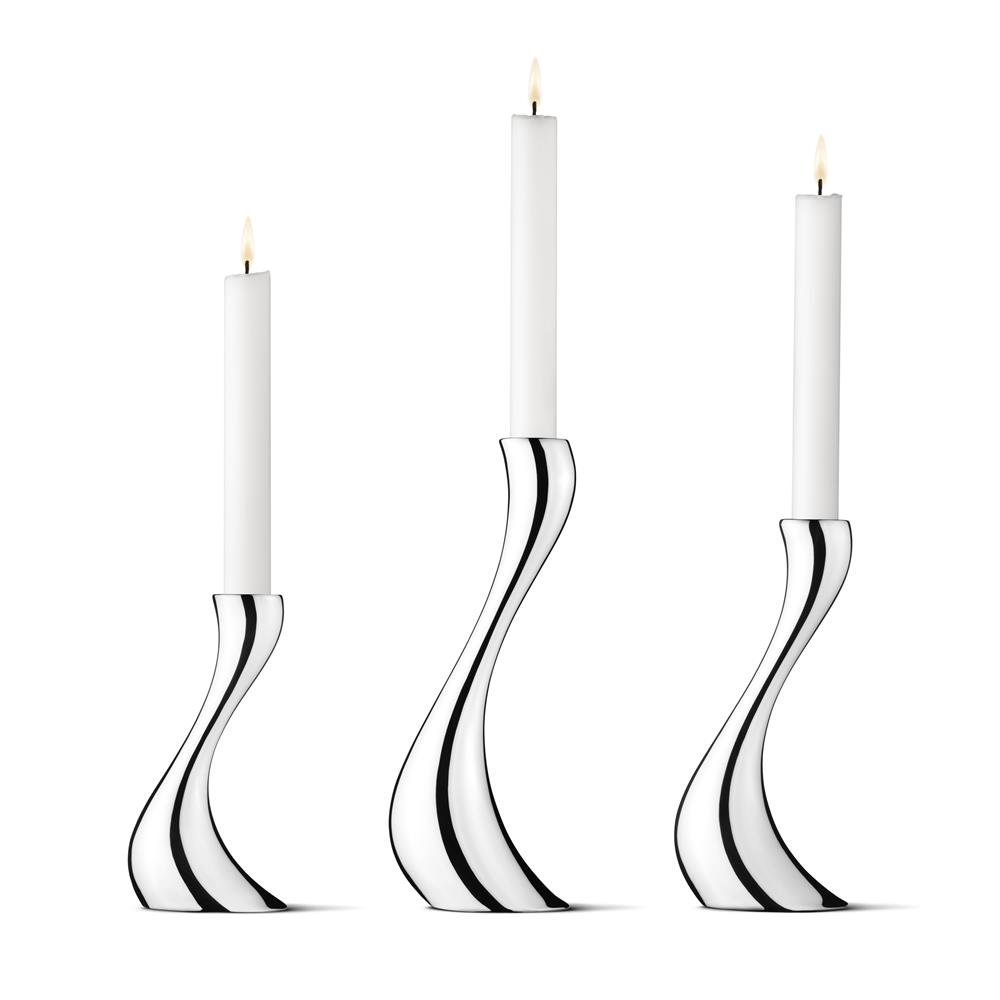 Georg Jensen Cobra ljusstake 3-pack rostfritt stål | Skandinavisk Design | Ljusstakar | Grå
