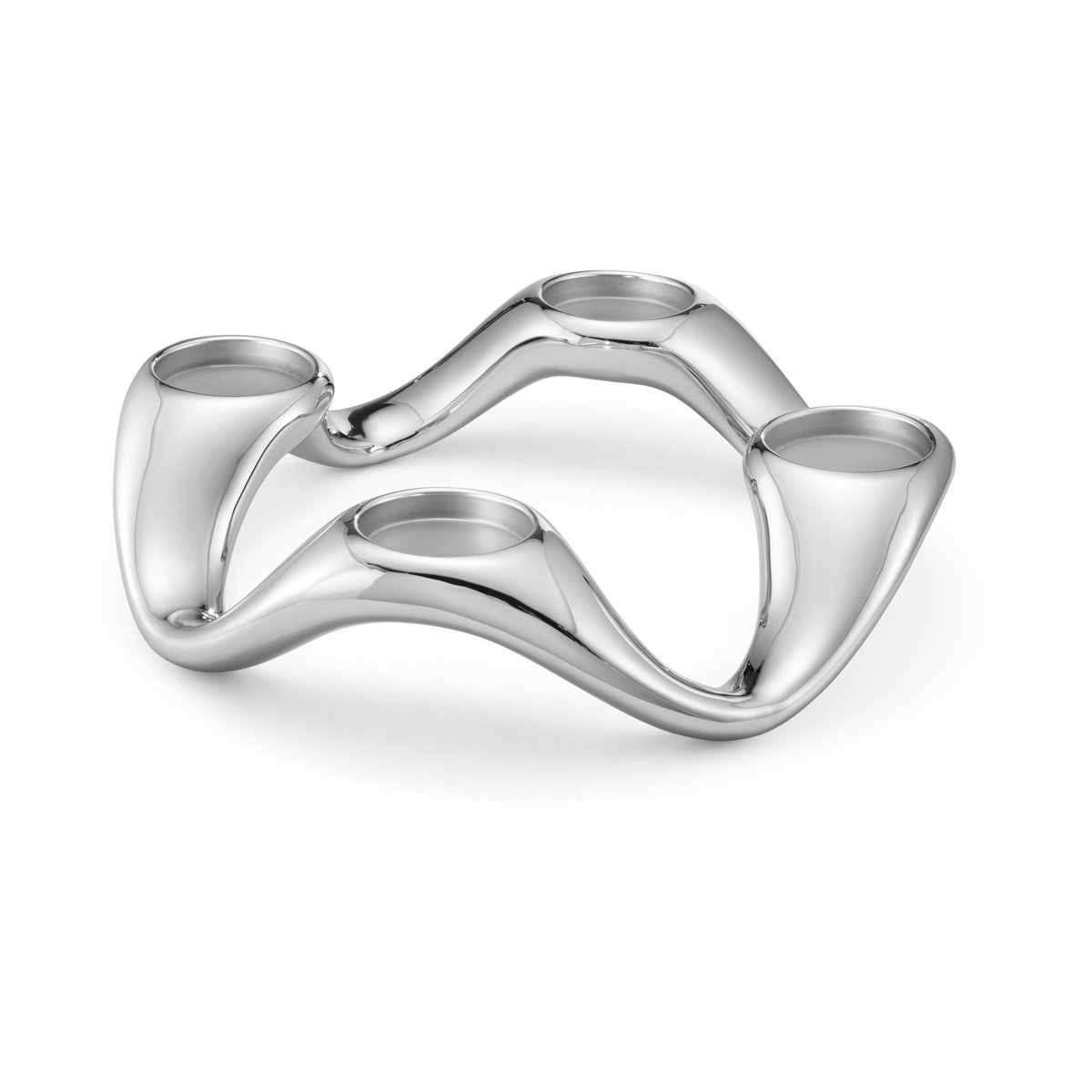 Georg Jensen Cobra ljusstake 33 cm Rostfritt stål | Skandinavisk Design | Ljusstakar | Silverfärgad
