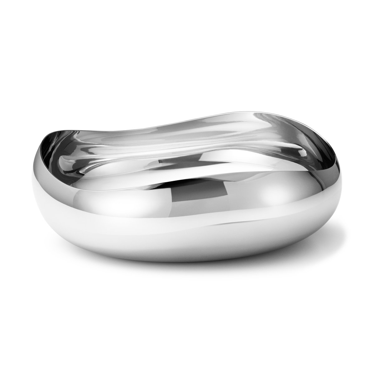 Georg Jensen Cobra skål 24 cm Rostfritt stål | Skandinavisk Design | Serveringsskålar | Silverfärgad