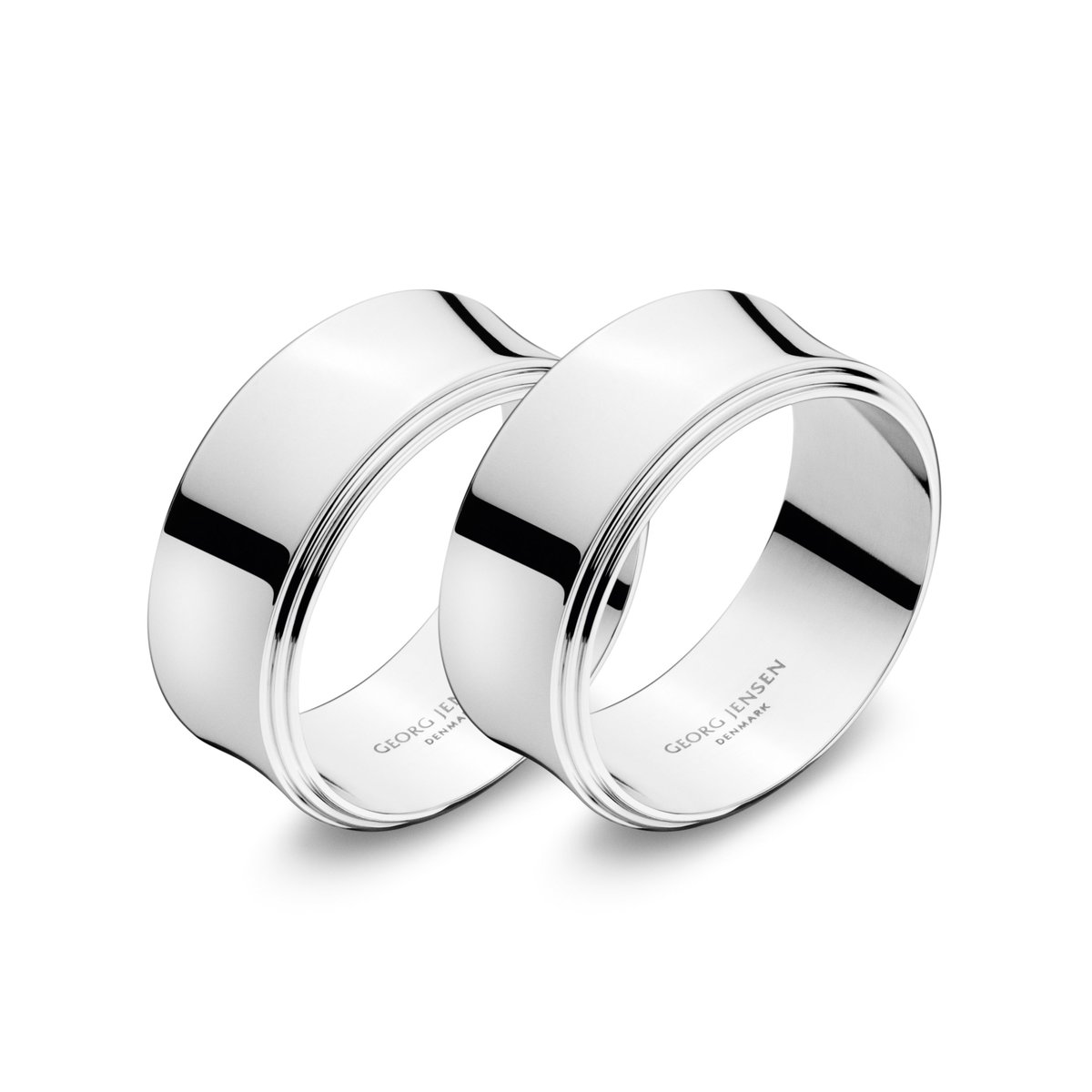 Georg Jensen Pyramid servettring 2-pack | Skandinavisk Design | Servettringar & Servettställ | Silverfärgad