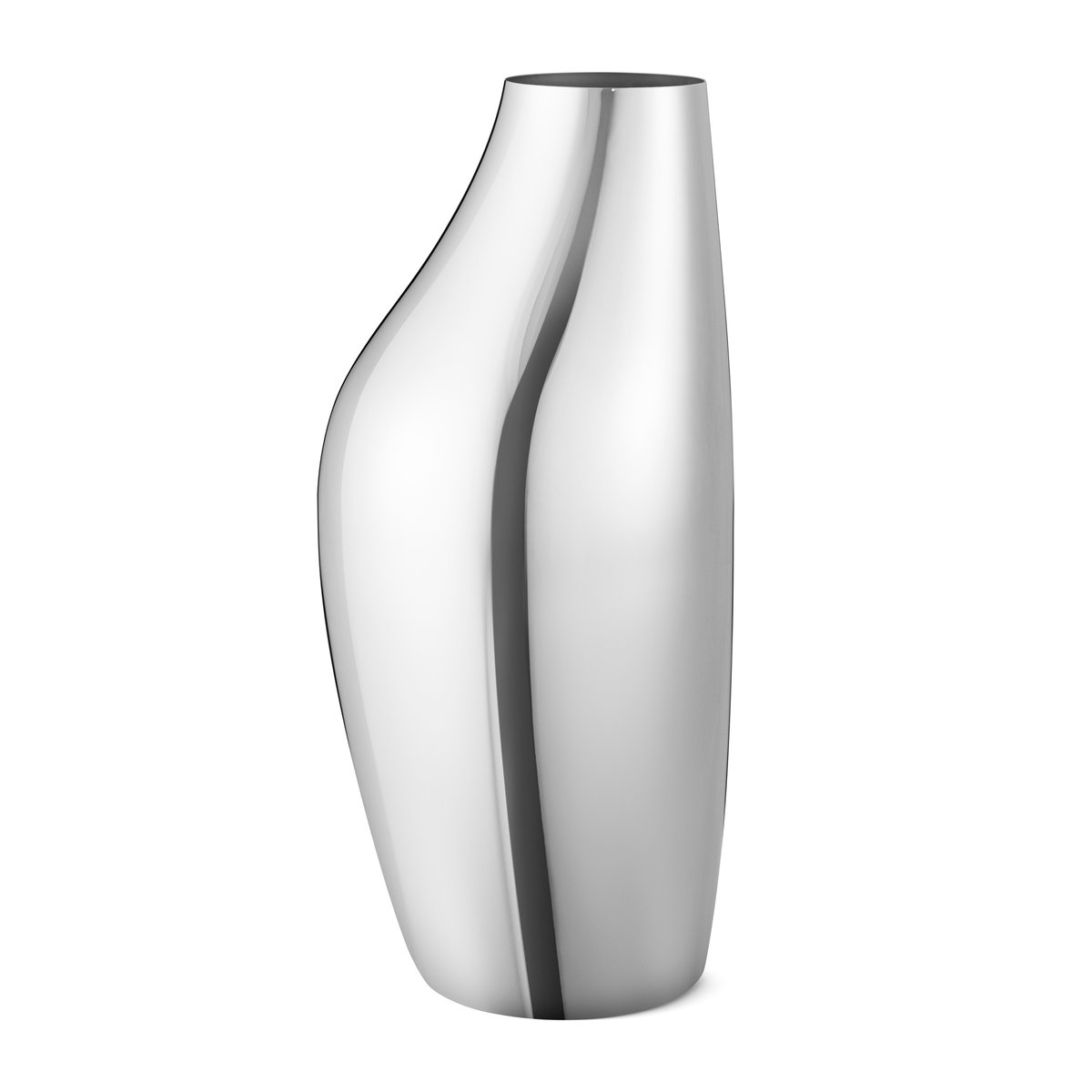 Georg Jensen Sky golvvas 46 cm Rostfritt stål | Skandinavisk Design | Vaser | Silverfärgad