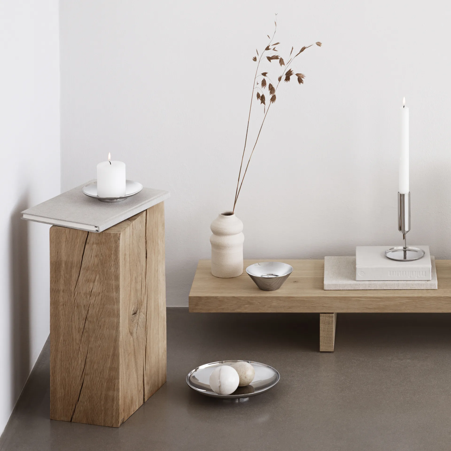 Tunes ljuslykta Ø10,2 cm, Rostfritt stål Georg Jensen