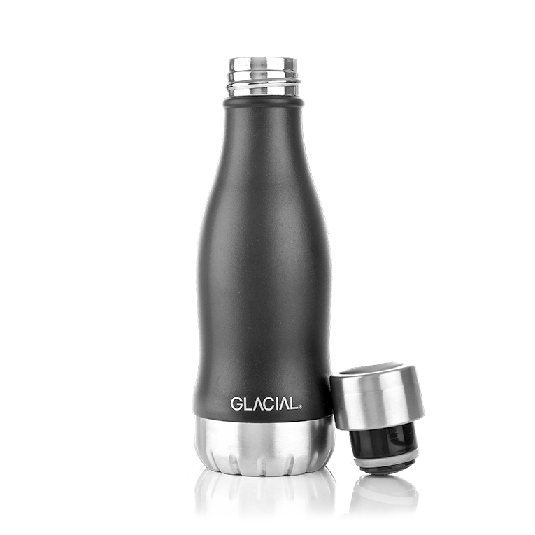 Glacial vattenflaska 280 ml Matte black | Skandinavisk Design | Termosar | Svart