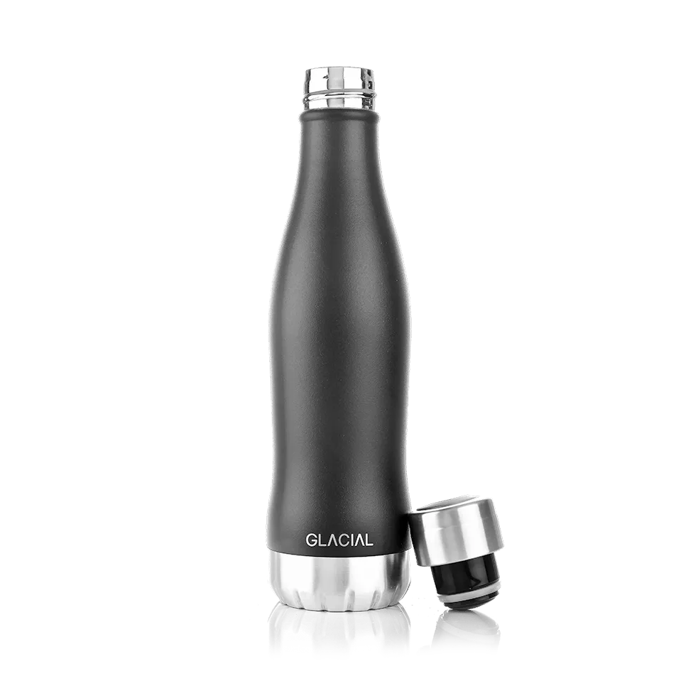 Glacial vattenflaska 400 ml, Matte black Glacial