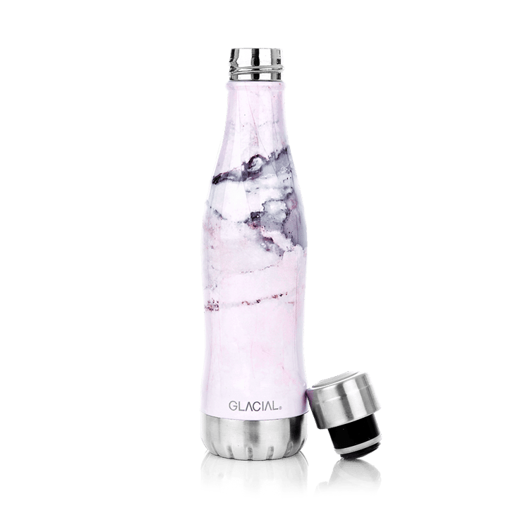 Glacial vattenflaska 400 ml - Pink marble - Glacial