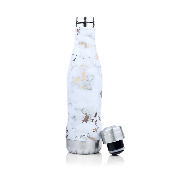 Glacial vattenflaska 400 ml - White golden marble - Glacial