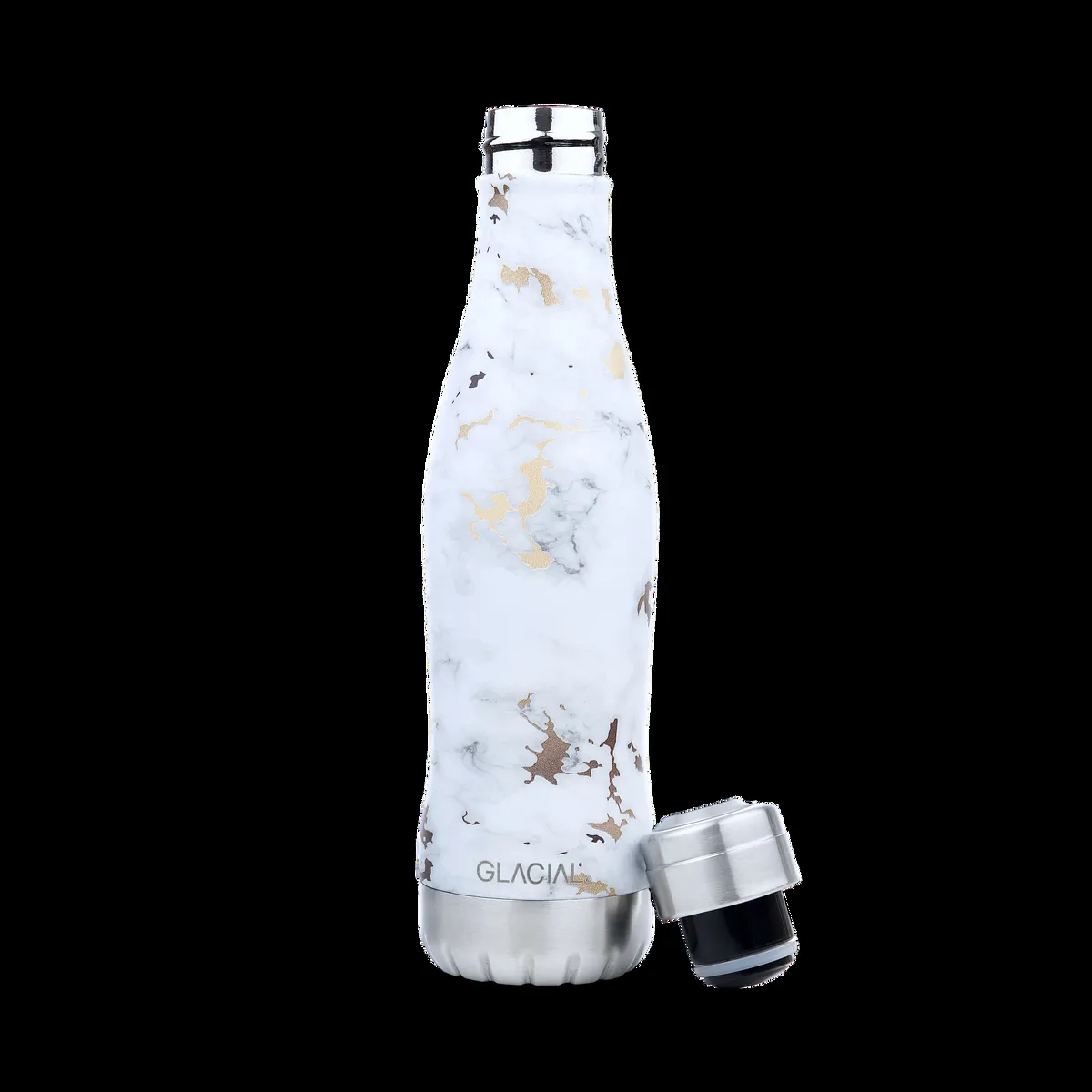 Glacial Glacial vattenflaska 400 ml White golden marble
