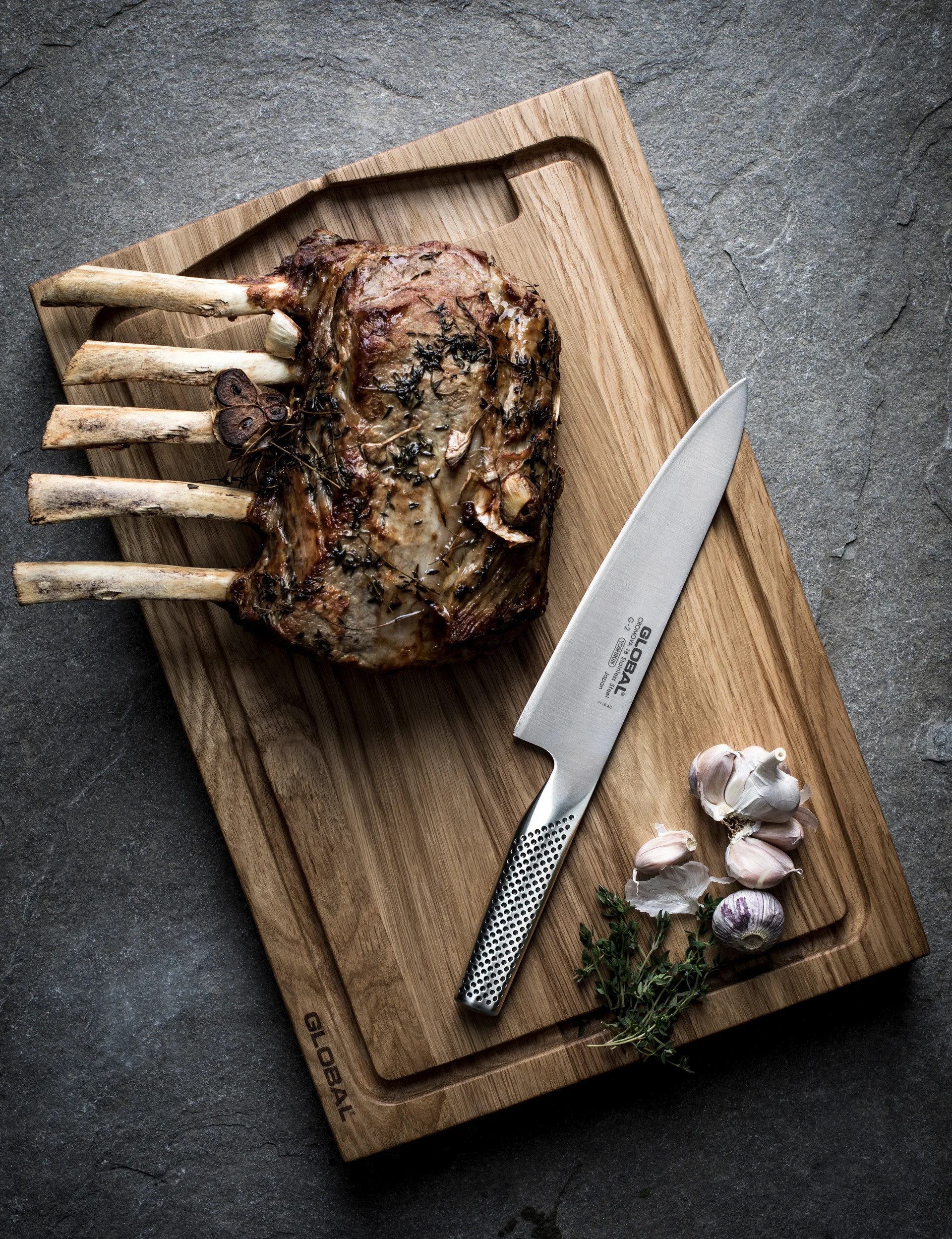 Global G-2 kockkniv 20 cm, Rostfritt stål Global