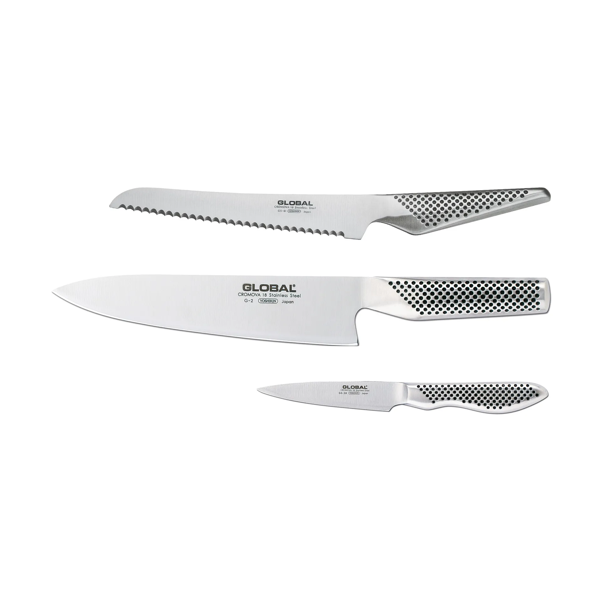 Global G-23861 knivset 3 delar, Rostfritt stål Global