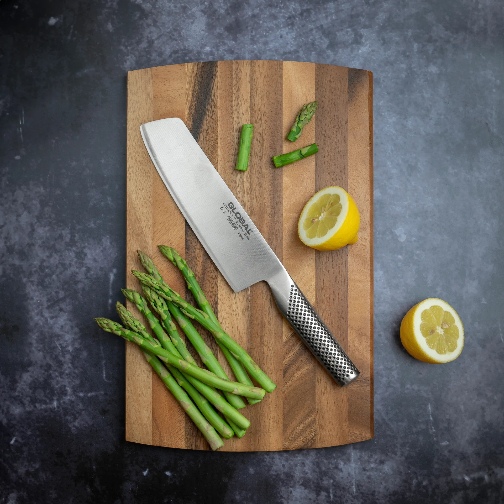 Global G-5 grönsakskniv bred 18 cm, Rostfritt stål Global