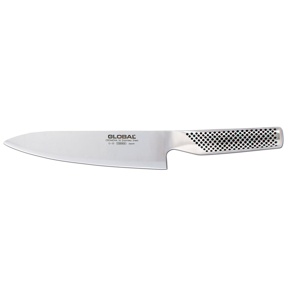 Global G-55 kockkniv 18 cm Rostfritt stål | Skandinavisk Design | Kockknivar | Silverfärgad