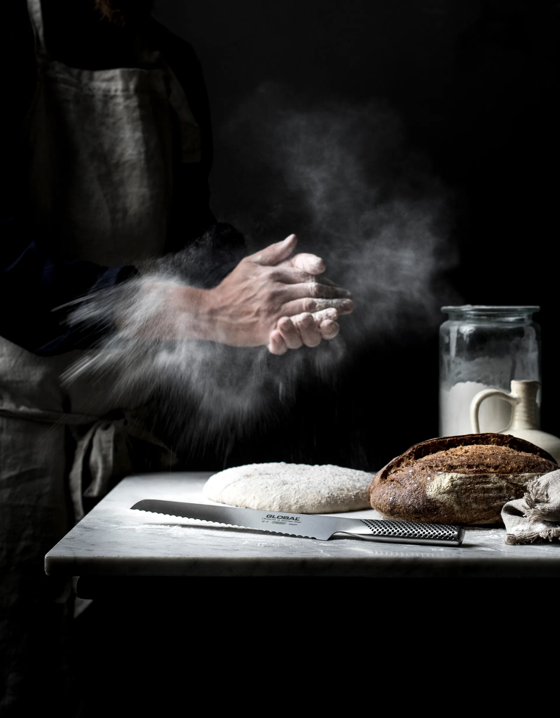 Global G-9R brödkniv 22 cm tandad, Rostfritt stål Global