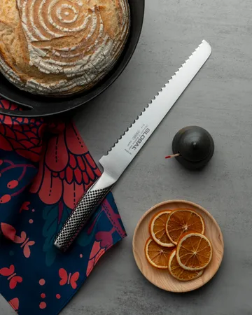 Global G-9R brödkniv 22 cm tandad - Rostfritt stål - Global