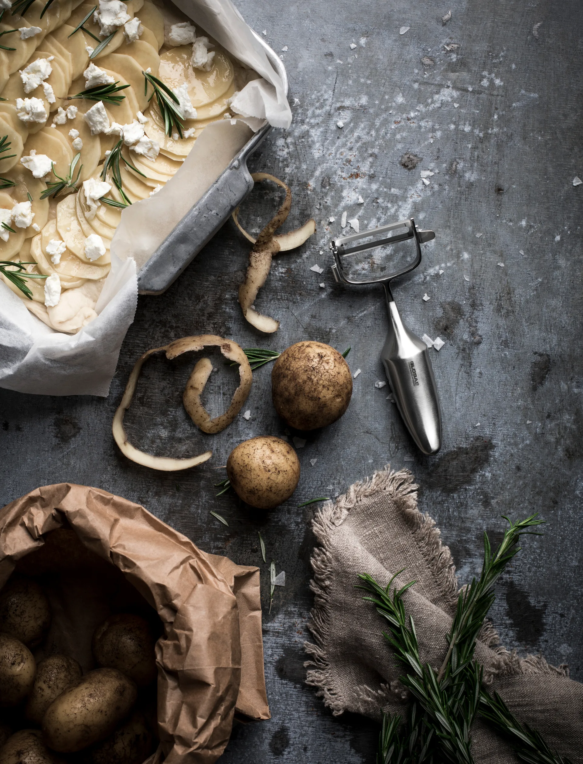 Global GS-94 skalare T-modell med 3 utbytbara blad, Rostfritt stål Global