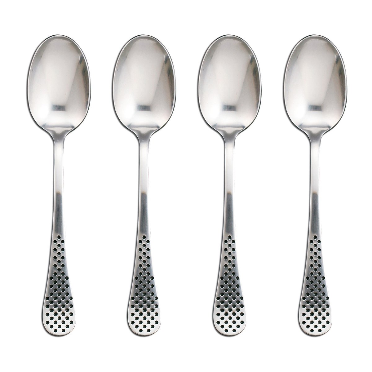 Global GT-007 matsked 18,7 cm 4-pack | Skandinavisk Design | Dessertbestick | Silverfärgad