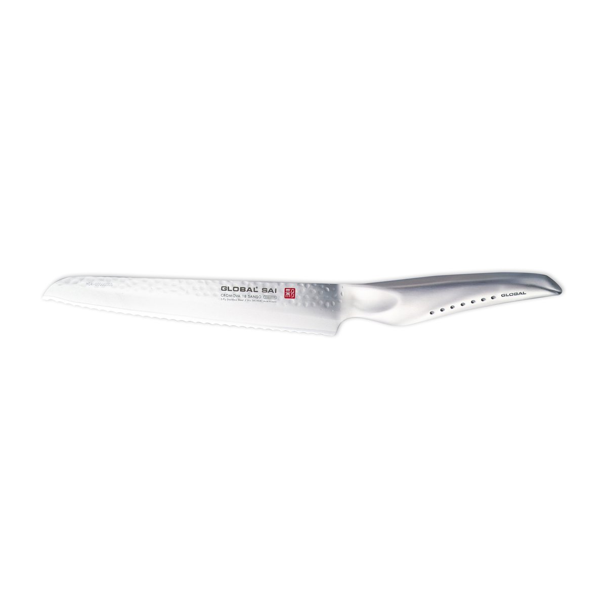Global SAI-M04 Brödkniv 17 cm Rostfritt stål | Skandinavisk Design | Brödknivar | Grå