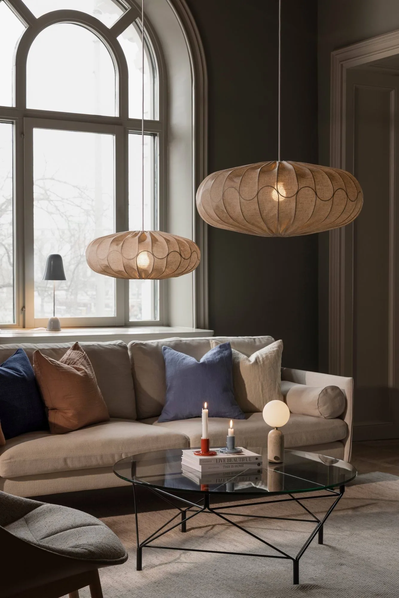 Bladverk lampskärm Ø50 cm, Beige Globen Lighting