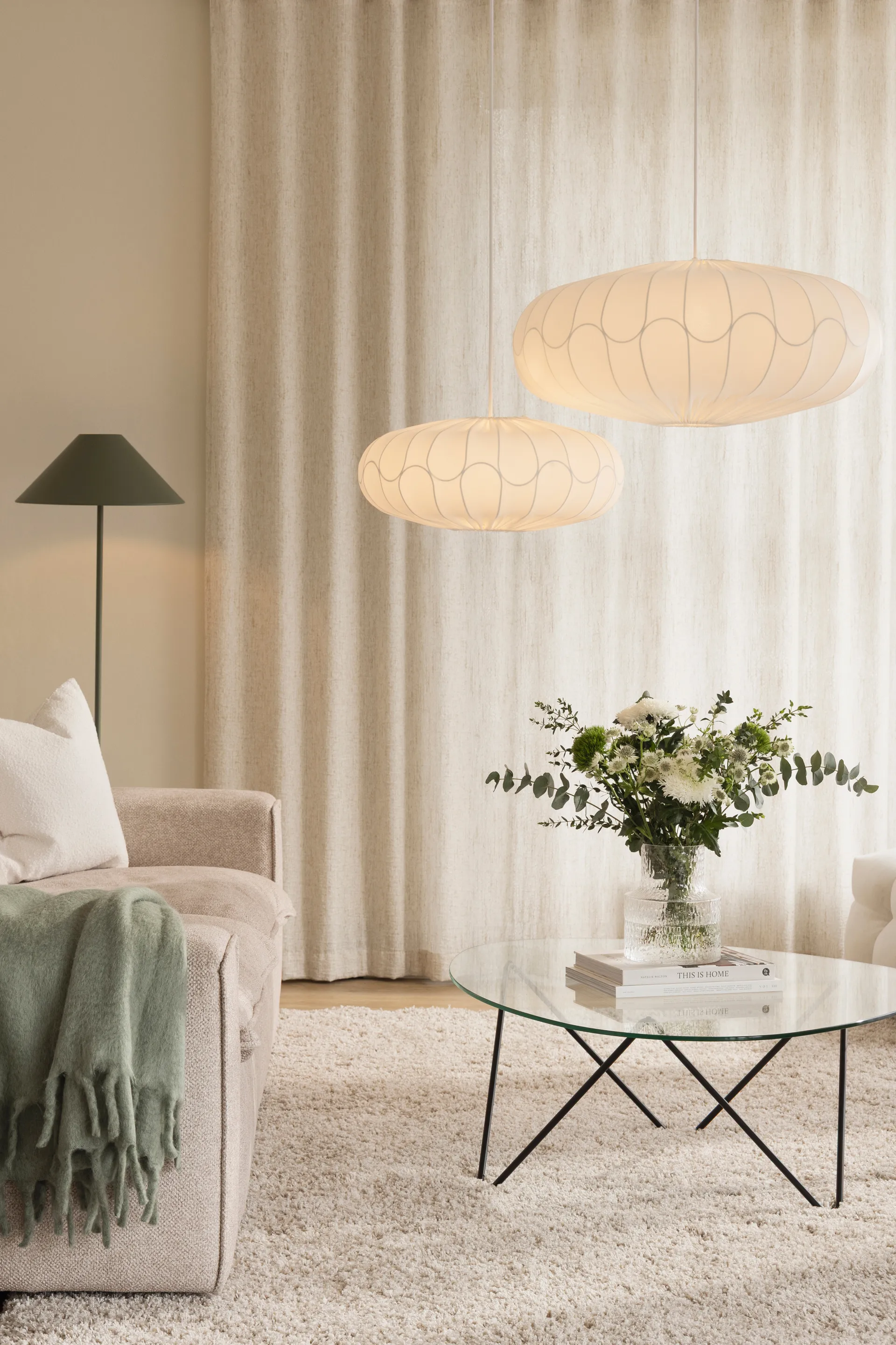 Bladverk lampskärm Ø50 cm, Vit Globen Lighting