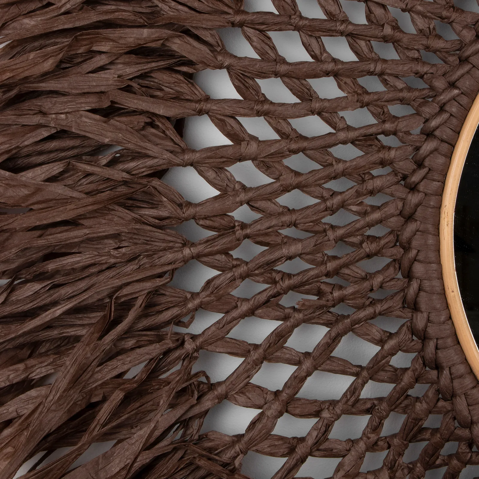 Boho vägglampa med spegel Ø90 cm, Brun Globen Lighting