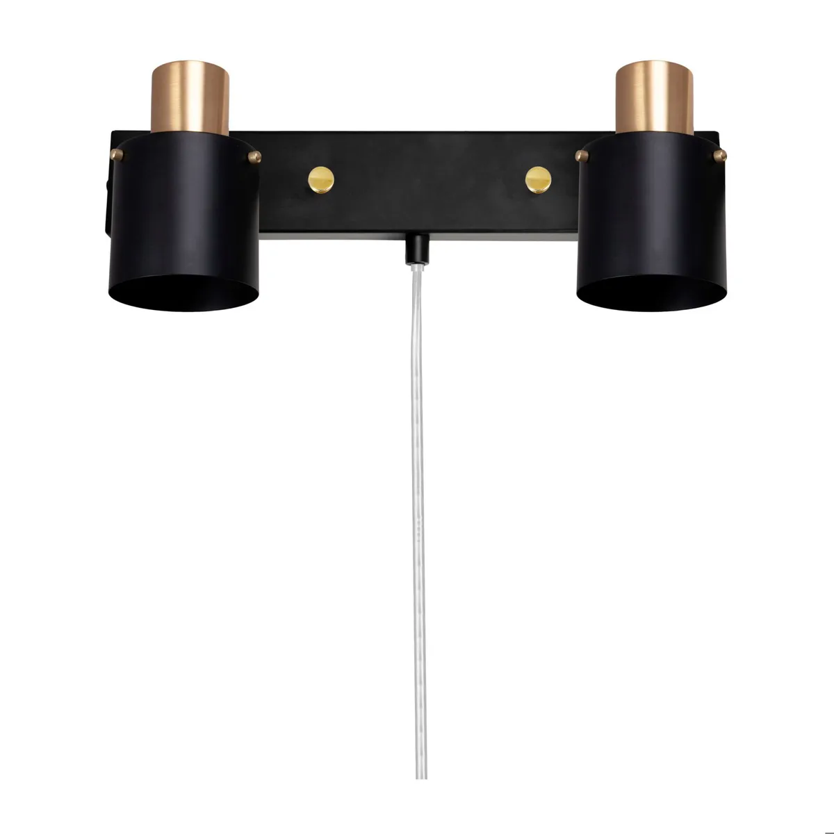 Globen Lighting Clark 2 vägglampa Svart-borstad mässing