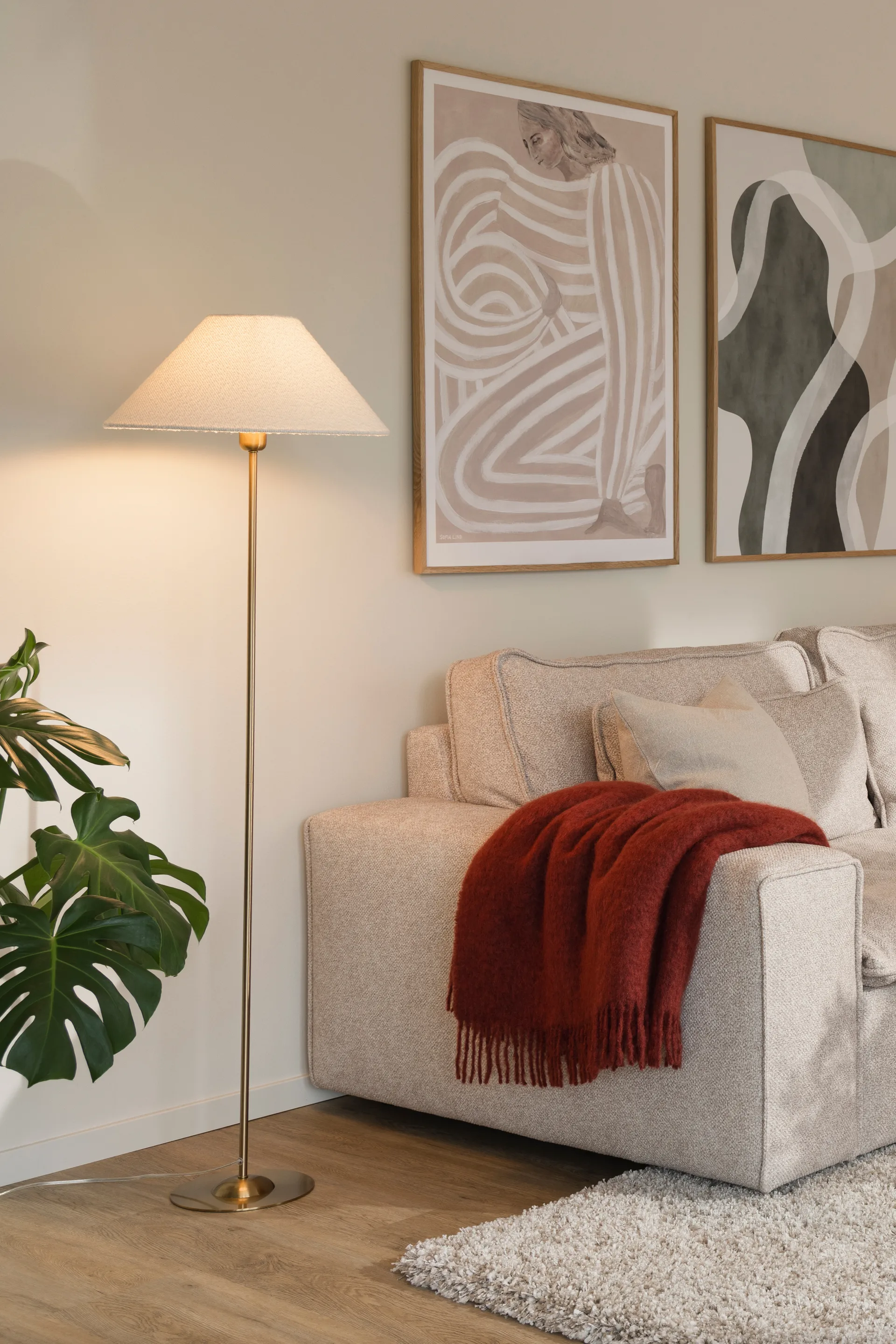 Iris 45 lampskärm, Bouclé whitevit Globen Lighting