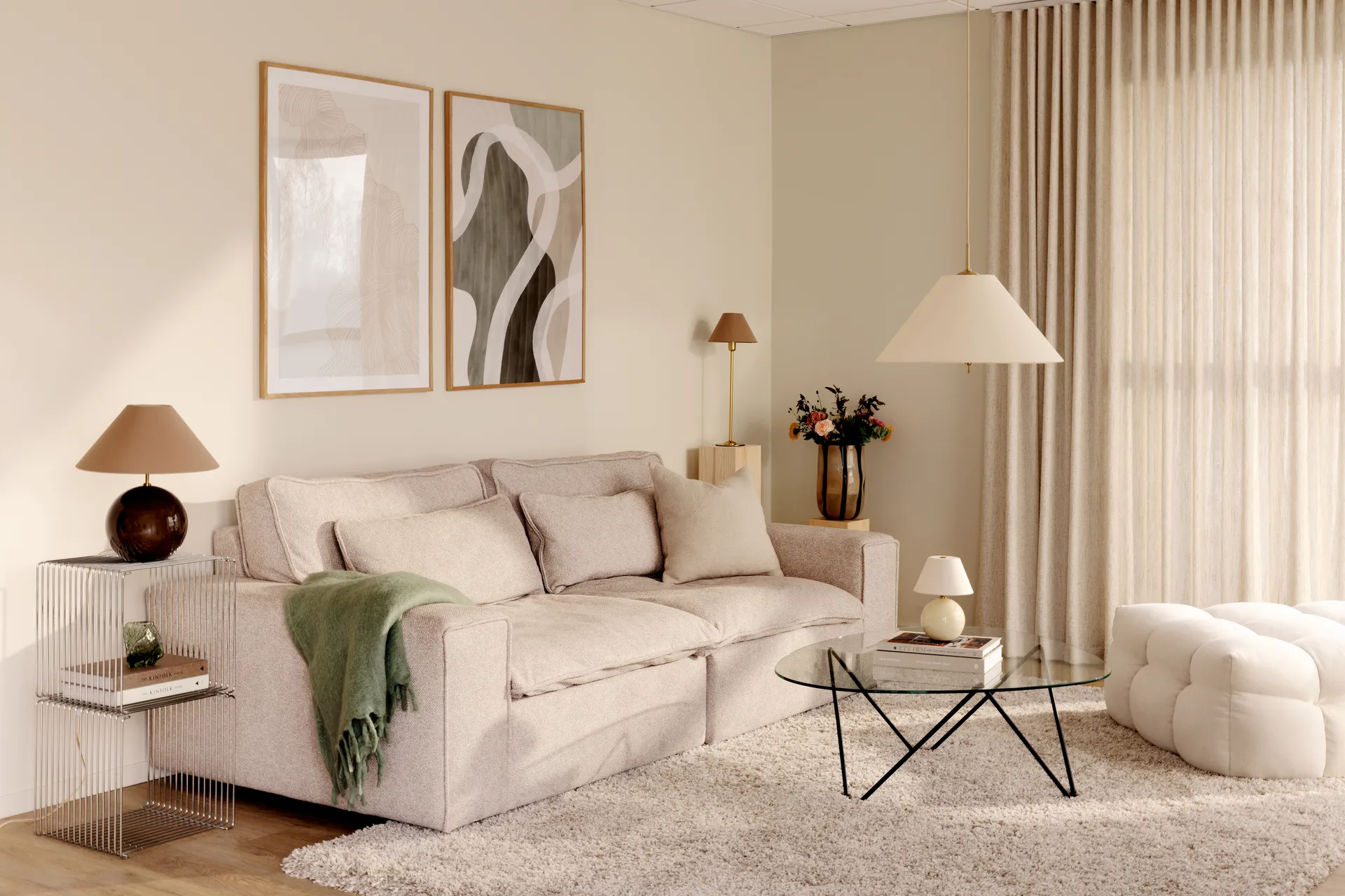 Iris pendel  50, Creme Globen Lighting