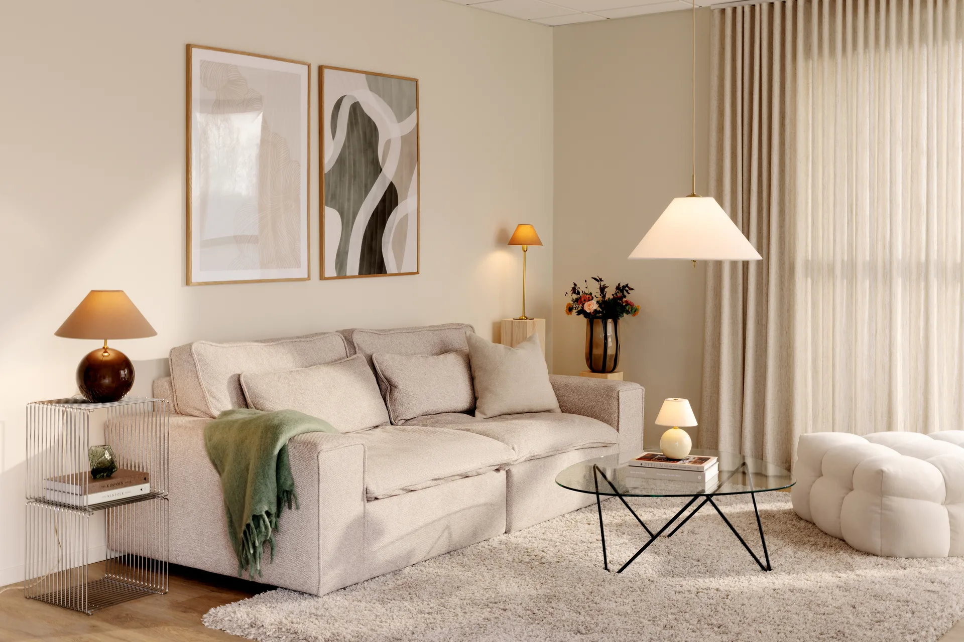 Iris pendel  50, Creme Globen Lighting