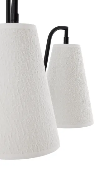 Lou pendel - 5, Vit bouclé-svart, 67x67 cm - Globen Lighting