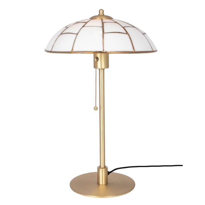 Ombrello bordslampa vitt glas - Borstad mässing - Globen Lighting