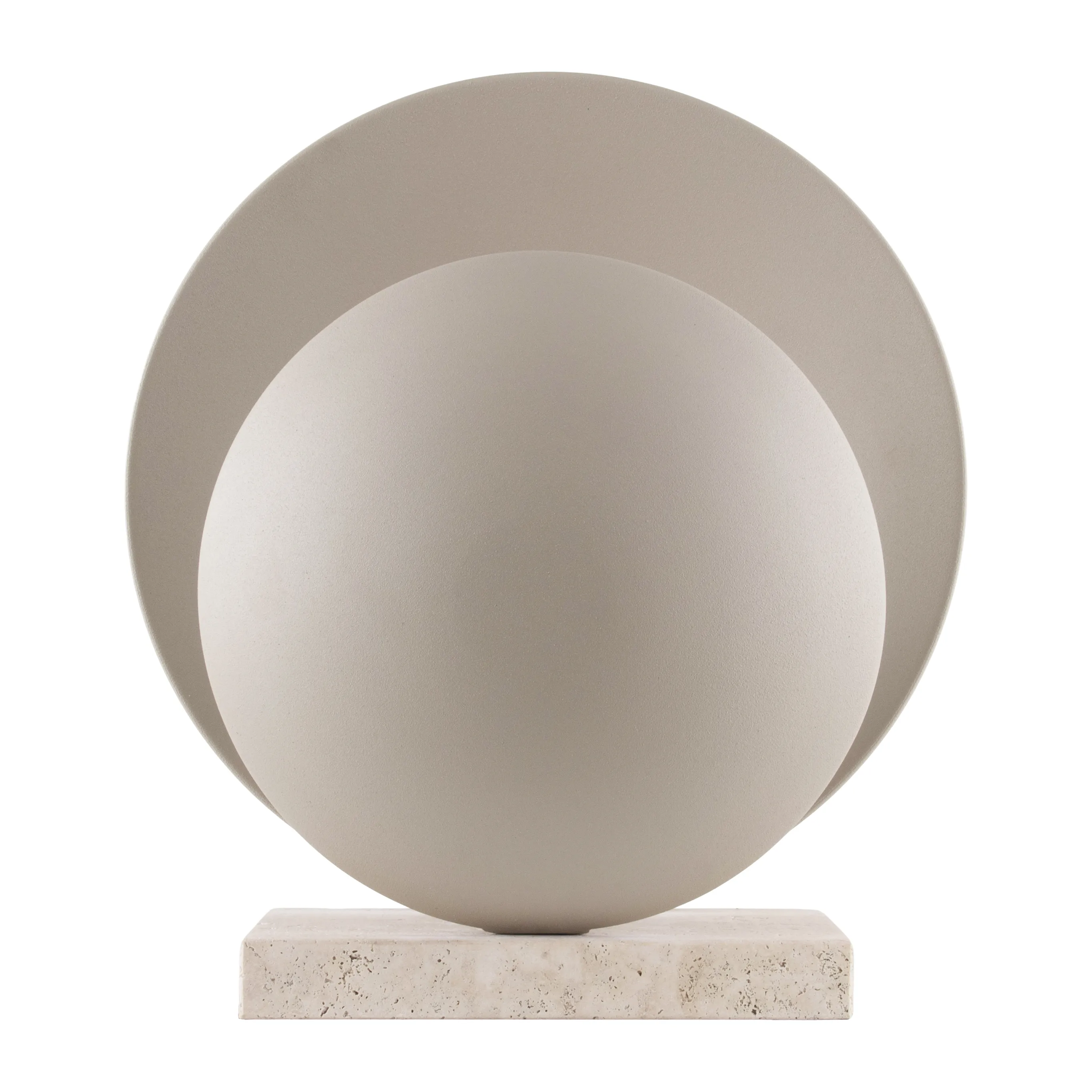 Orbit bordslampa, Beige-travertin