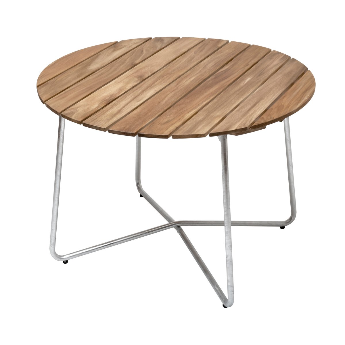 Grythyttan Stålmöbler 9A matbord Teak 100 cm | Skandinavisk Design | Trädgårdsbord | Brun
